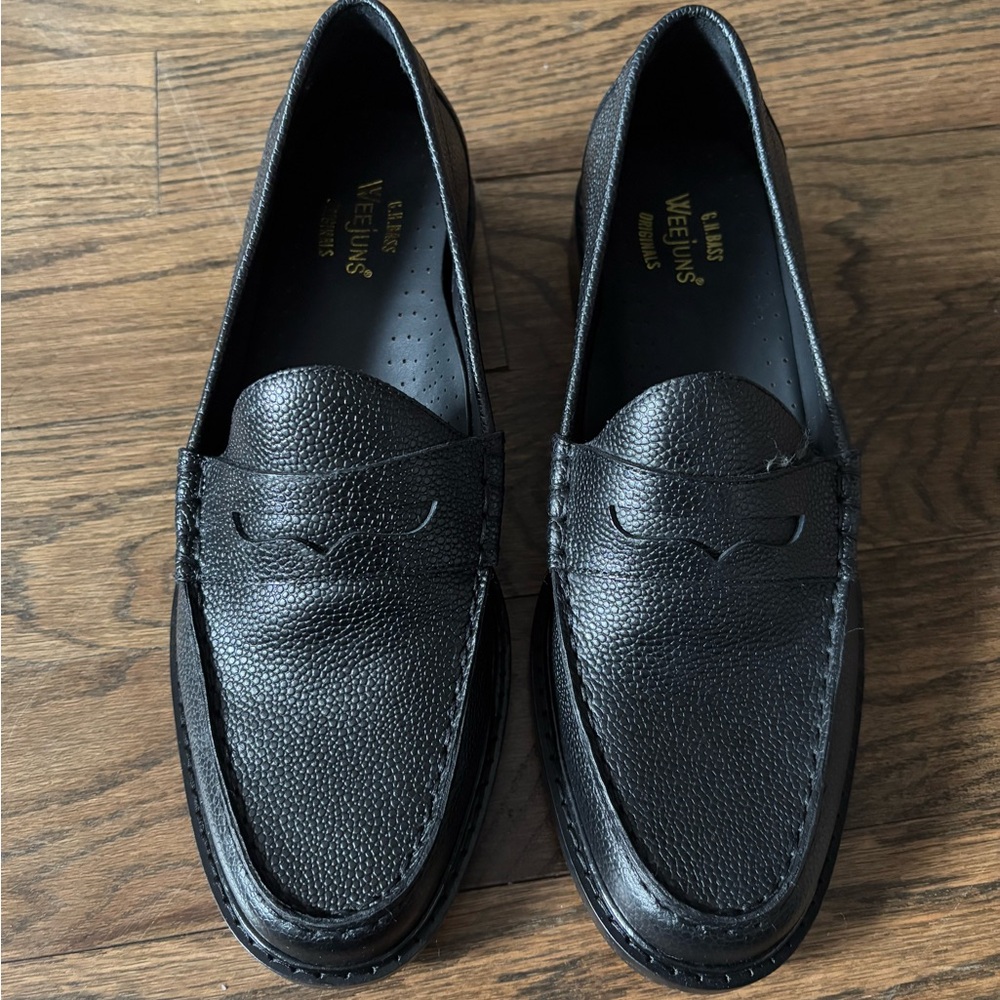 Black Textured G. H. Bass Loafers